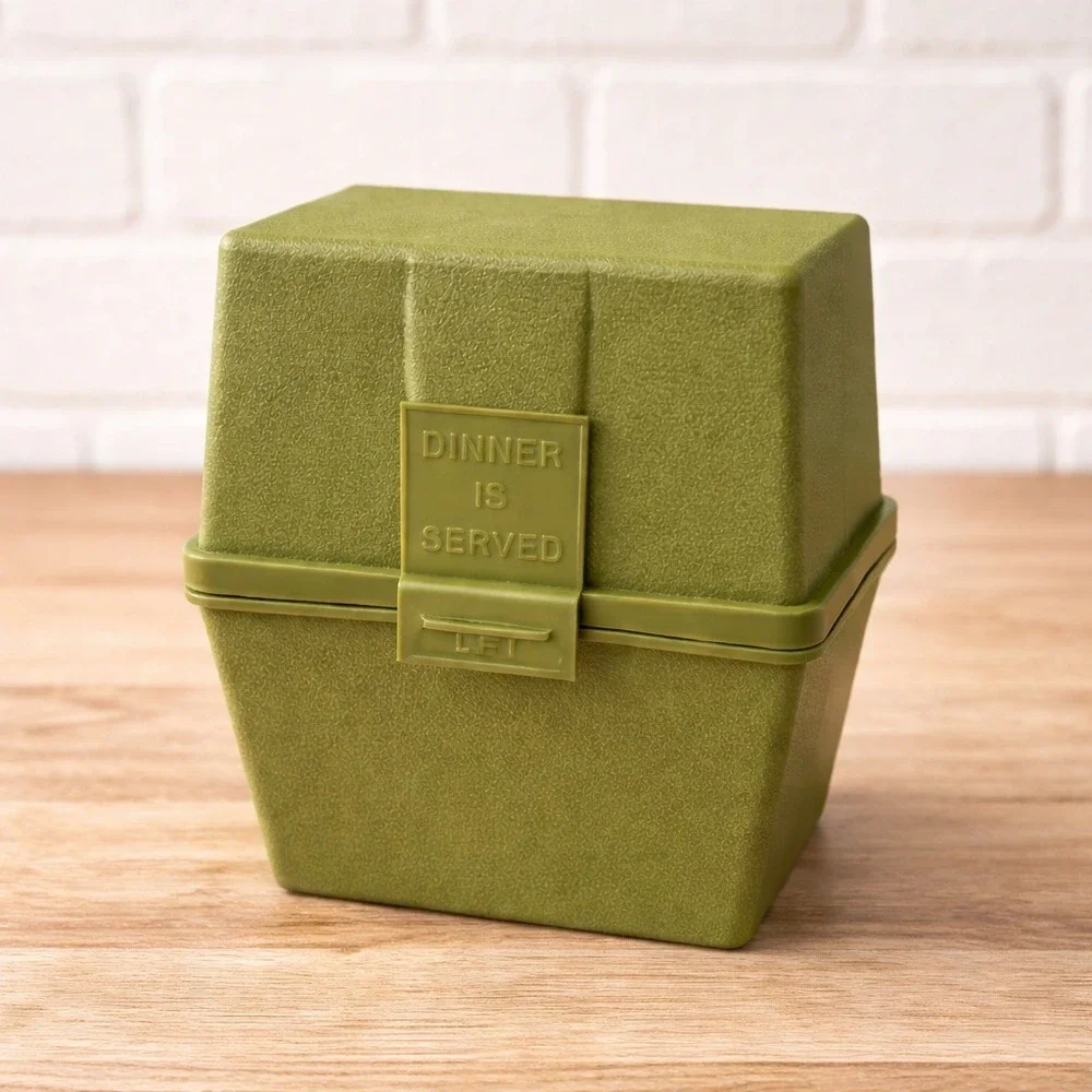 Vintage 1972 Marjon Promotions Sohio Dinner Is Served Recipe Box Green 118 Cards